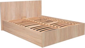 Weber Industries Cama beige con contenedor y somier de l&aacute;minas 140x200cm