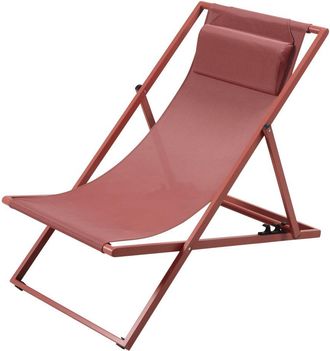 Maisons du monde Silla plegable de acero y textileno color terracota