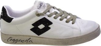 Lotto Witte leren sneakers met zwart su&egrave;de - Heren - Sneakers - Wit - 45 EU - Su&egrave;de - Schoenen