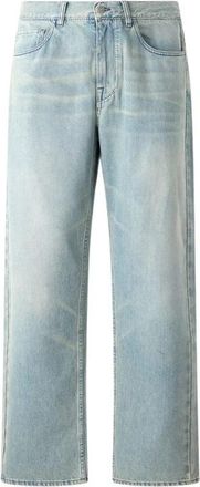 Roberto Cavalli Sandblasted Denim Jeans - Heren - Regular Fit Jeans - Blauw - W38 - Denim - Jeans