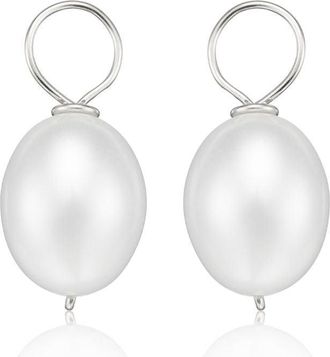 Lily & Roo Solid White Gold Large Pearl Drop Pair