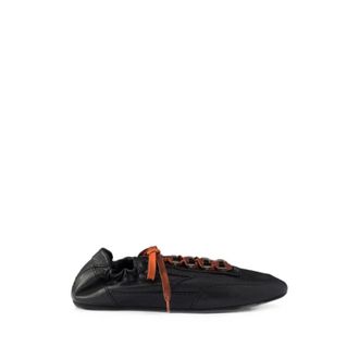 Prada Collapse Antiqued Nappa Leather Sneakers With Hooks