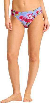 Tommy Bahama Chambray Beach Shirred Hipster UPF 50+ Bikini Bottoms in Blue Monday at Nordstrom, Size X-Large