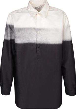 Maison Margiela Blauw Pinstripe Overhemd - Heren - Casual Overhemden - Veelkleurig - S - Polyester - Overhemden