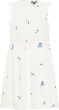Dreimaster Dreimaster midi-jurk Dames Wol Wit Blauw