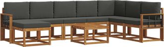 vidaXL Conjunto De Sof&aacute;s De Exterior 9 Uds. Natural Y Antracita Vidaxl