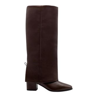 Gia Borghini Georgina Boot - Dames - Laarzen met Hak - Bruin - 37 EU - Leer - Schoenen