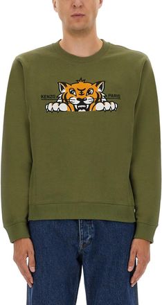 Kenzo Green Crew Neck Sweatshirts
