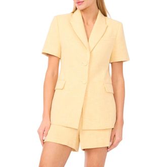 Ted Baker Eugenia Short Sleeve Cotton Blend Tweed Jacket in Creamed Corn at Nordstrom, Size 12