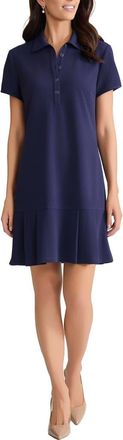 Jones New York Karolina Pleated Polo Dress in Pacific Navy at Nordstrom, Size Small