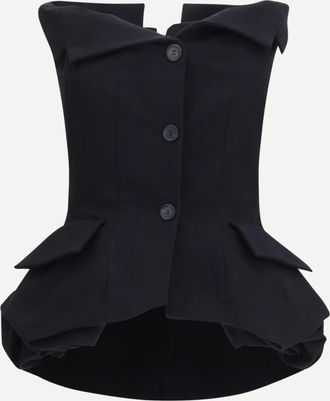 Magda Butrym Top bustier in cotone con corsetto Woman 36
