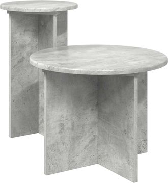 vidaXL Conjunto De Mesas Auxiliares 2 Uds. Gris Hormig&oacute;n &Oslash; 45 X 35 Cm Vidaxl