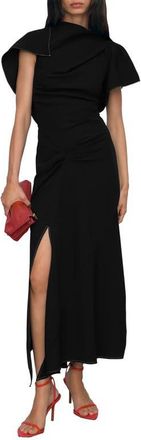 Reiss Saskia Asymmetric Maxi Dress in Black at Nordstrom, Size 2 Us
