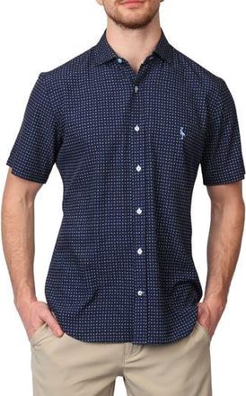 Tailorbyrd Lux Performance Short Sleeve Shirt in Navy at Nordstrom Rack, Size Small