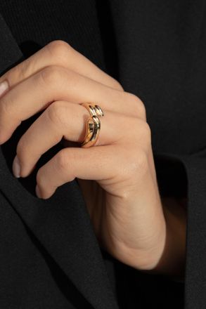 Bottega Veneta 18-karat Gold-plated Ring, Womens, Gold