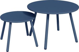 Vente-Unique Tavolo a scomparsa da giardino in Metallo Blu notte - MIRMANDE