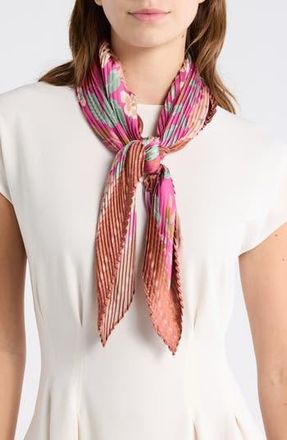 Nordstrom Rack Pleated Satin Scarf in Multi Pink Floral at Nordstrom Rack