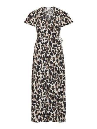 Vila Womens Vilovie S/S Wrap Maxi Dress, Birch, 12