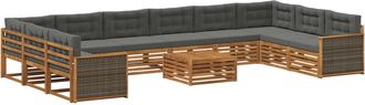 vidaXL Juegos De Sof&aacute;s 11 Uds. Madera De Acacia S&oacute;lida Vidaxl