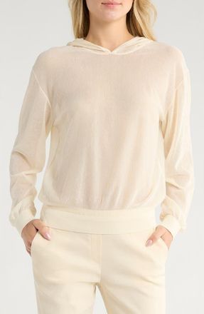 Theory Blouson Hooded Sweater in Cream at Nordstrom Rack, Size Petite