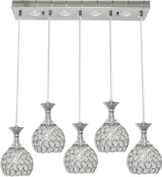 Trade Shop Trade Shop Traesio - Trade Shop - Lampadario Da Soffitto A Sospensione Plafoniera Sfere Cristalli Attacco G9 B26 - Plata