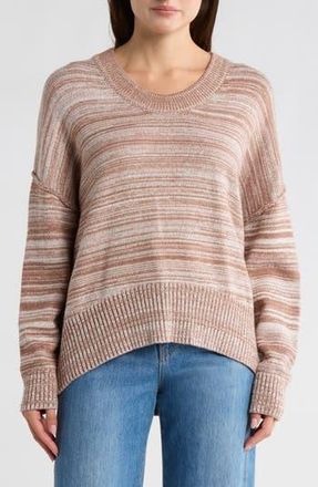 Wishlist M&eacute;lagne Stripe Pullover Sweater in Mocha at Nordstrom Rack, Size Medium