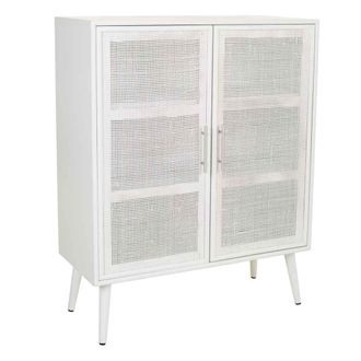 Wanderlust Deco Wanderlust Deco - Armario De Madera Y Rejilla Blanco 80x37x101