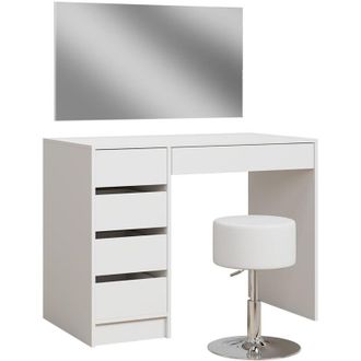 Vicco Tavolo da toilette Thalia, Bianco, 100 cm con sgabello