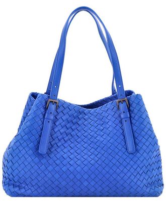 Bottega Veneta Blue Intrecciato Nappa A-Shape Tote Medium (Authentic Pre- Loved)