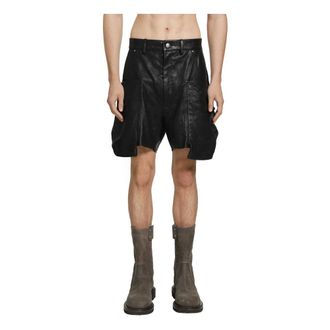 Rick Owens Casual Shorts, male, Black, Size: W30 Temple Stefan Cargo Shorts