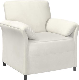 vidaXL Sof&aacute; De Una Plaza Crema 88 X 83 X 95 Cm Terciopelo Vidaxl