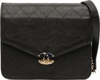 Chanel Pre-owned Womens Quilted Leather Shoulder Bag - Black - One Size
