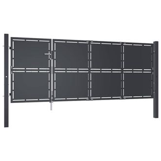 Berkfield Home Garden Gate Steel 350x125 cm Anthracite in Dark Grey