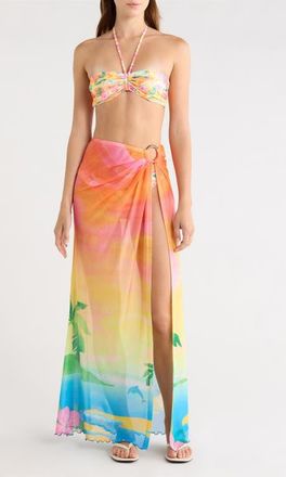 Kulani Kinis Sheer Mesh Cover-Up Maxi Skirt in Bahama Breeze at Nordstrom, Size X-Large