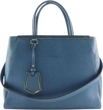 Fendi Pre-owned 2Jours Calf Handbag - Dames - Vintage Handtas - Blauw - ONE Size - Leer - Vintage