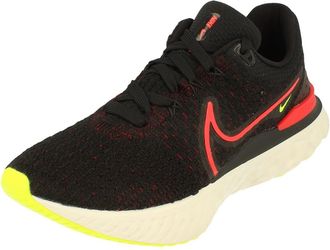 Nike React Infinity Run Flyknit 3 Mens Running Trainers Sneakers Shoes DH5392 (Black/Siren RED-Team RED-Volt 007) UK7.5 (EU42)