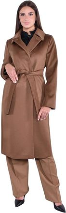 Max Mara Coats - Dames - Jas met riem - Bruin - L - Jassen