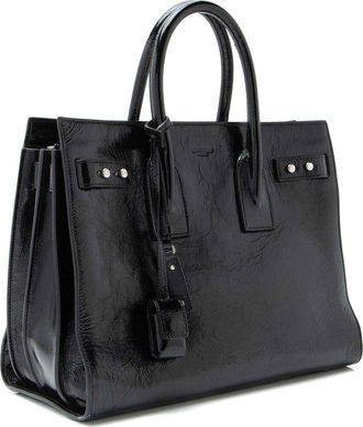 Saint Laurent Black Leather Sac De Jour Medium Tote (Authentic Pre-Loved)