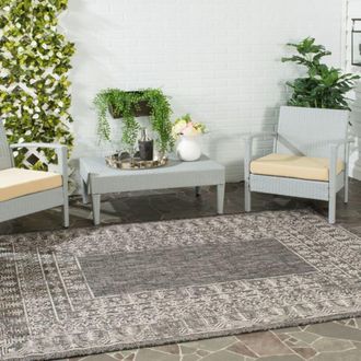 Safavieh Alfombra contempor&aacute;neo de polipropileno negro/beige, 122 x 170 cm