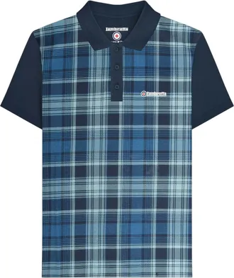 Lambretta Heren Klassiek Geruit Polo Shirt (Marine)