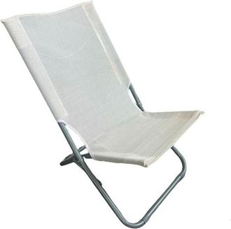 Trade Shop Trade Shop - Spiaggina In Textilene Crema Pieghevole Sedia Per Mare Campeggio 57x47x72cm 281051