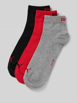 Puma Sneakersocken mit Logo im 3er-Pack in Dunkelorange, Größe 39-42