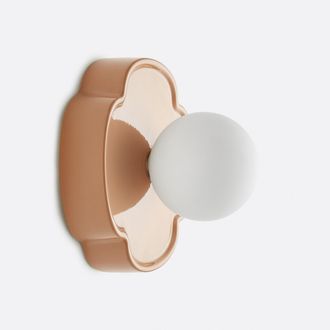 La Redoute Interieurs Wand- of plafondlamp bloem, keramiek en opaline glas, diameter 20 cm, HOLI