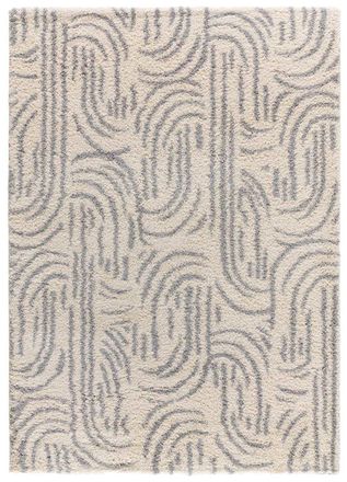 Atticgo Alfombra de pelo largo escandinava gris/beige 133x190 cm