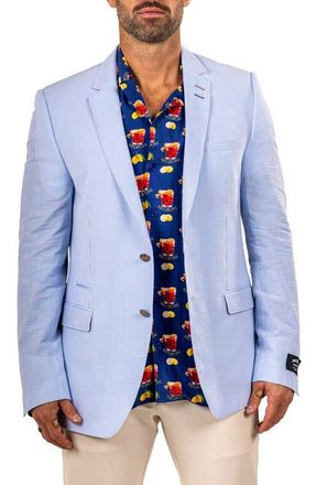 Maceoo Socrates Martyr020 Seersucker Sport Coat in Blue/White at Nordstrom, Size 6