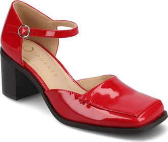Journee Collection Evangeline Block Heel Pump in Red Patent at Nordstrom Rack, Size 8.5