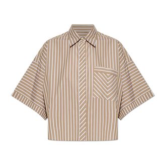 Rag & Bone Shirts, female, Beige, Size: XS Marin Short-Sleeve Striped Shirt