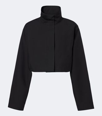Alaia Ala&iuml;a Cropped cotton and silk jacket