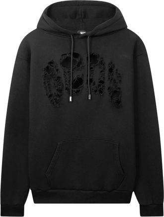 GCDS Laser Logo Hoodie - Heren - Hoodies - Zwart - XL - Katoen - Hoodies & sweatvesten