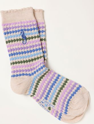 Fat Face FatFace Oatmeal Textured Seahorse Socks